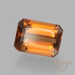 1.64 ct Orange Zircon Stone, Natural Zircon in Octagon Step Cut Shape for Sale