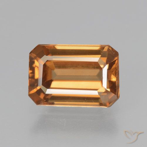 1.36ct Natural Orange Brown Zircon, Emerald Cut, VVS