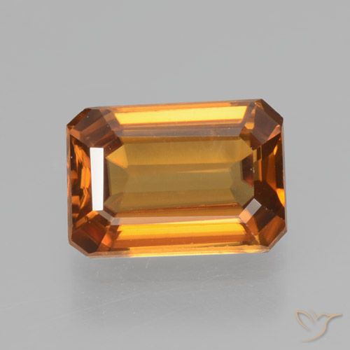 1.41ct Natural Earth Orange Zircon, Emerald Cut, VVS