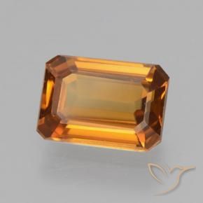 1.41 ct Orange Zircon Stone, Natural Zircon in Octagon Step Cut Shape for Sale