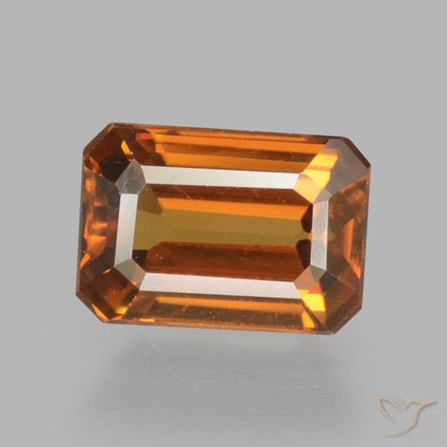 1.64ct Natural Brownish Orange Zircon, Emerald Cut, VVS