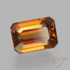 1.64 ct Orange Zircon Stone, Natural Zircon in Octagon Step Cut Shape for Sale