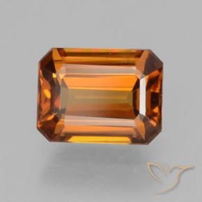 1.61 ct Orange Zircon Stone, Natural Zircon in Octagon Step Cut Shape for Sale