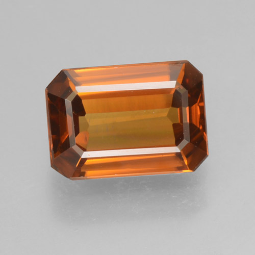 tieforange Zirkon Edelstein - 1.3ct Octagon Stufenschliff (ID: 463370)