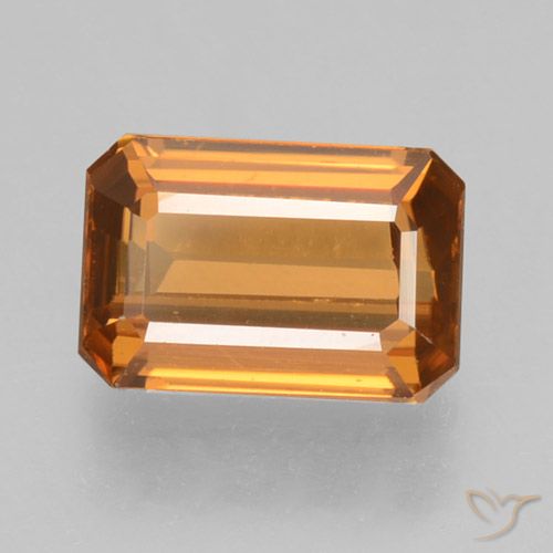 1.26ct Natural Medium Orange Zircon, Emerald Cut, VVS