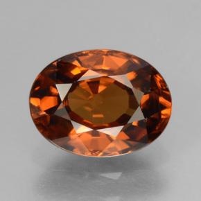 Темно-оранжевый Циркон Камень - 1.8ct Фасетный Овал (ID: 463413)