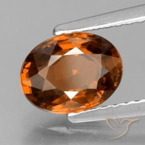 1.85 ct Orange Zircon Stone, Natural Zircon in Oval Facet Shape for Sale