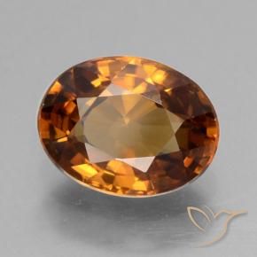 1.85 ct Orange Zircon Stone, Natural Zircon in Oval Facet Shape for Sale