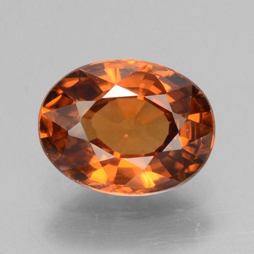 Темно-оранжевый Циркон Камень - 1.7ct Фасетный Овал (ID: 463421)