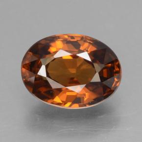 tieforange Zirkon Edelstein - 1.8ct Oval facettiert (ID: 463422)
