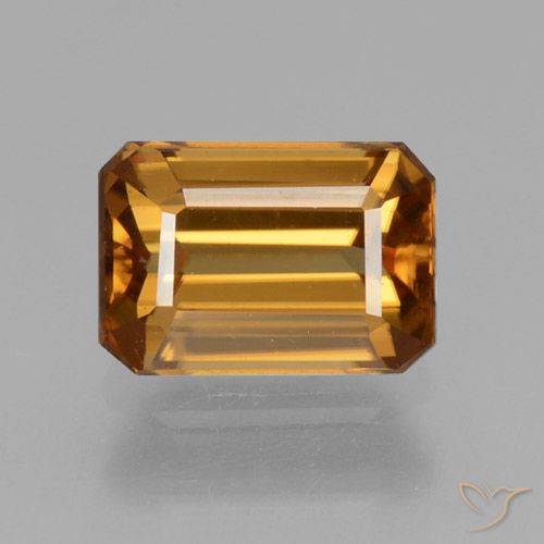 1.44ct Natural Orange Brown Zircon, Emerald Cut, VVS-VS