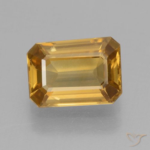 1.38ct Natural Medium Orange Zircon, Emerald Cut, VVS