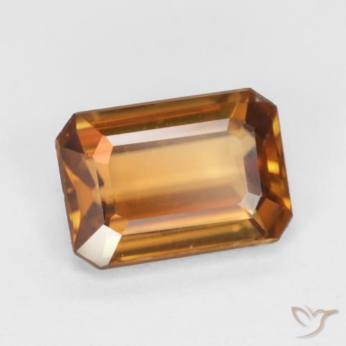 1.27 ct Orange Zircon Stone, Natural Zircon in Octagon Step Cut Shape for Sale