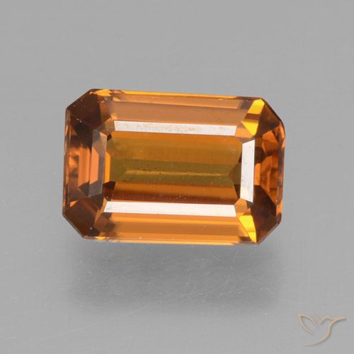 1.32ct Natural Brownish Orange Zircon, Emerald Cut, VVS