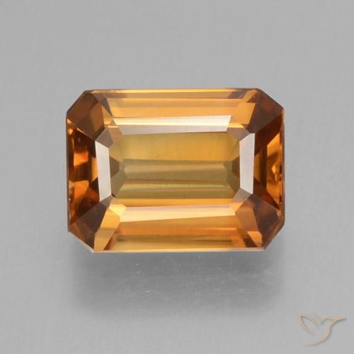 1.45ct Natural Earth Orange Zircon, Emerald Cut, VVS