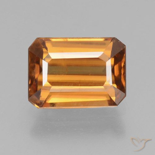 1.67ct Natural Deep Orange Zircon, Emerald Cut, VVS