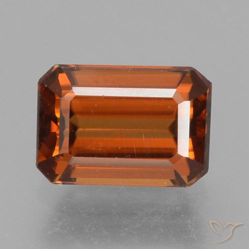 Deep Orange Zircon Gem - 1.6ct Octagon Step Cut (ID: 463473)