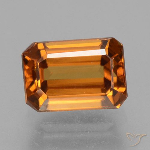 1.19ct Natural Yellowish Orange Zircon, Emerald Cut, VVS