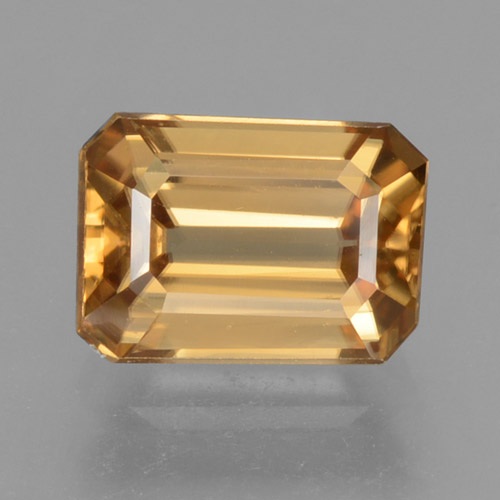Golden-Peach Zirkon Edelstein - 1.6ct Octagon Stufenschliff (ID: 463480)