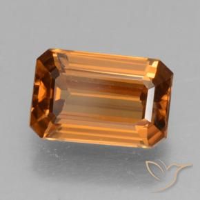1.22 ct Orange Zircon Stone, Natural Zircon in Octagon Step Cut Shape for Sale