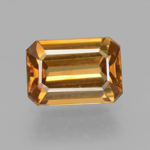 Medium Orange Zirkon Edelstein - 1.4ct Octagon Stufenschliff (ID: 463499)