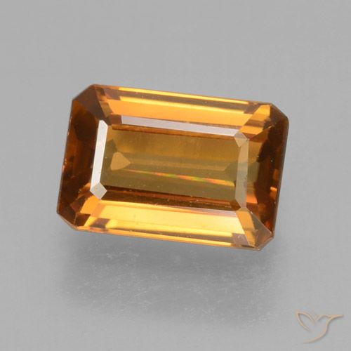 1.35ct Natural Orange Brown Zircon, Octagon / Emerald Cut, VVS, Photo A