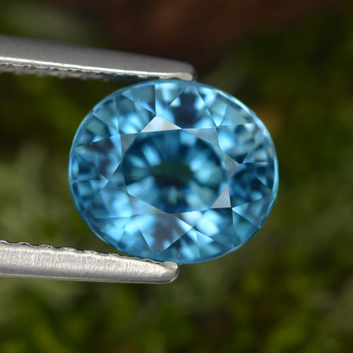 Blau Zirkon Edelstein - 3.5ct Oval facettiert (ID: 466815)