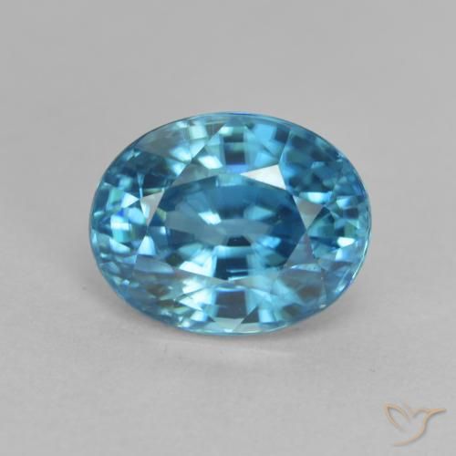 3.40ct Natural Yale Blue Zircon, Oval, VVS