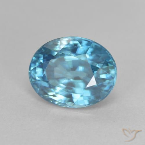 Best Blue Zircon for a Yellow Gold Ring | Large Size, AAA Color
