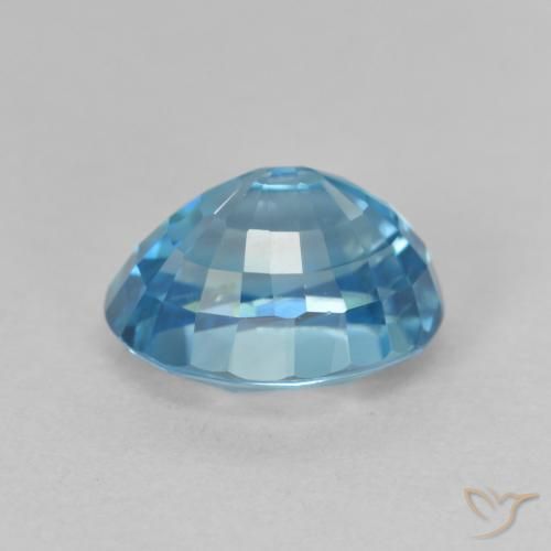 Best Blue Zircon for a Yellow Gold Ring | Large Size, AAA Color