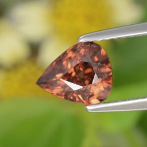Rose Red Zircon Gem - 1.7ct Pear Facet (ID: 467324)