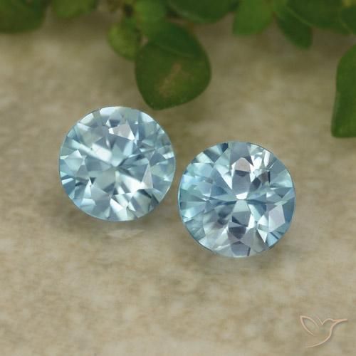1.08 ct Blue Zircon, 4.5 mm Diamond Cut From Cambodia, Photo A