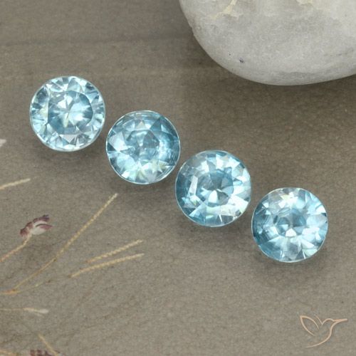 3.57ct Natural Cyan Blue Zircon, Round, VVS