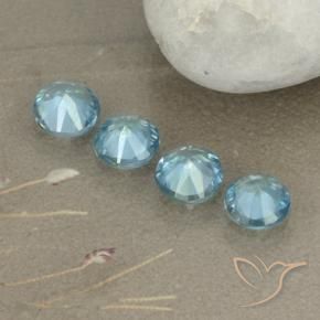 Zircon Gemstones in 4.5 mm (calibrated) Size for Sale, Zircon Stones in Baby Blue Color