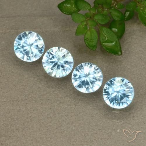 2.05 ct Blue Zircon, 4.6 mm Diamond Cut From Cambodia, Photo A
