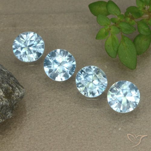 1.8 ct Blue Zircon, 4.5 mm Diamond Cut From Cambodia, Photo A