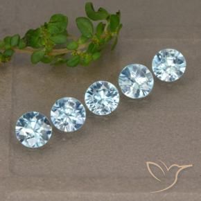 2.35 ctw Blue Zircon Stones, Natural Zircon in Diamond-Cut Shape for Sale