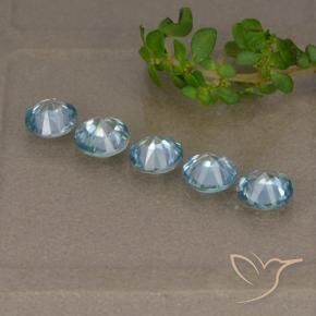 Zircon Gemstones in 4.5 mm (calibrated) Size for Sale, Zircon Stones in Blue Color