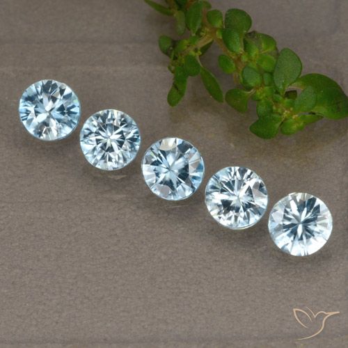 2.40ctw Natural Blue Zircon, Round, VVS-VS