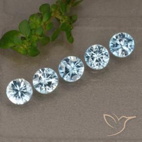 2.40 ctw Blue Zircon Stones, Natural Zircon in Diamond-Cut Shape for Sale