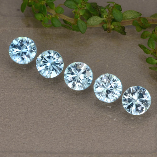 Синий / Голубой Циркон Камень - 0.5ct Бриллиантовая Огранка (ID: 480263)