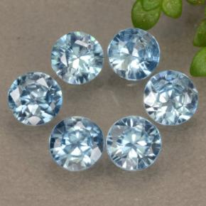 1.90 ctw Blue Zircon Stones, Natural Zircon in Diamond-Cut Shape for Sale