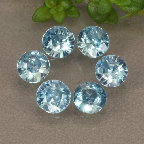 Зеленовато-синий Циркон Камень - 0.3ct Бриллиантовая Огранка (ID: 480298)