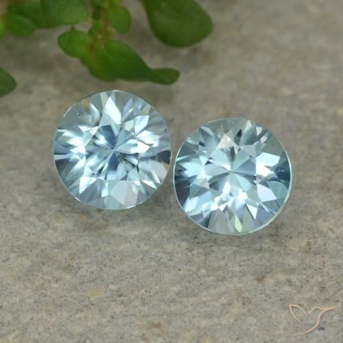 1.12 ct Blue Zircon, 4.6 mm Diamond Cut From Cambodia, Photo A