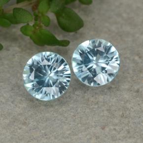 1.00 ctw Blue Zircon Gemstones, Zircon Gems in Diamond-Cut Shape for Sale.