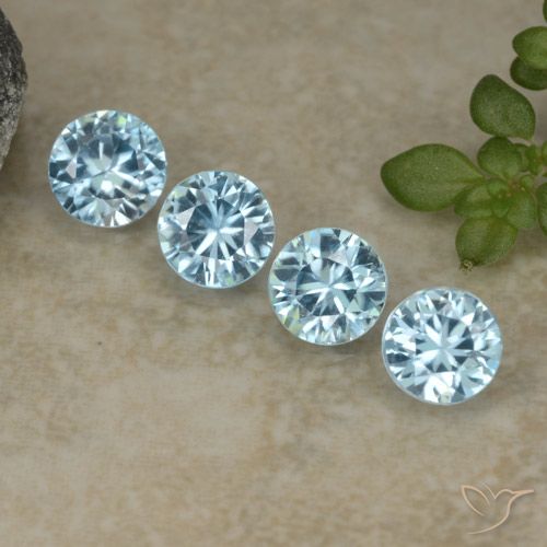Небесно Голубой Циркон Камень - 0.5ct Бриллиантовая Огранка (ID: 480974)