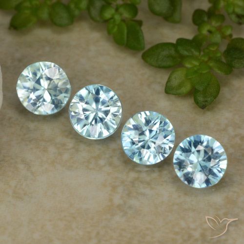 1.96 ct Blue Zircon, 4.4 mm Diamond Cut From Cambodia, Photo A