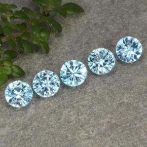 2.47 ctw Blue Zircon Gemstones, Zircon Gems in Diamond-Cut Shape for Sale.