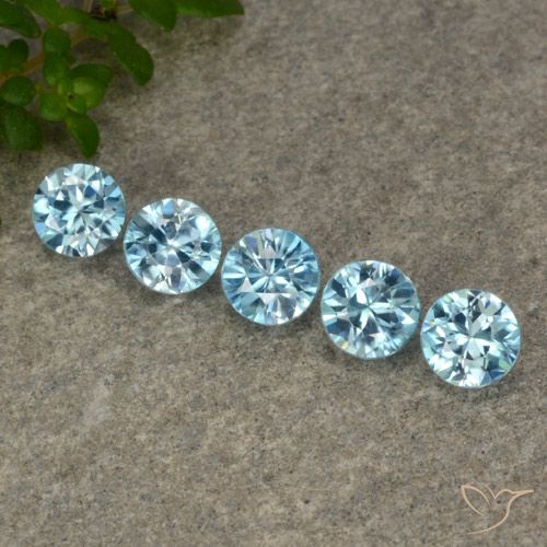 2.41 ct Blue Zircon, 4.4 mm Diamond Cut From Cambodia, Photo A