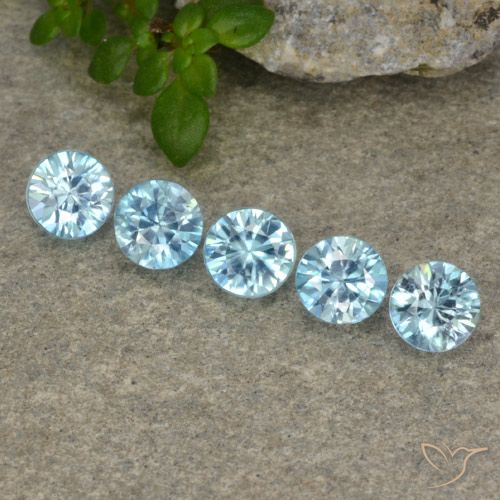 2.51 ct Blue Zircon, 4.4 mm Diamond Cut From Cambodia, Photo A
